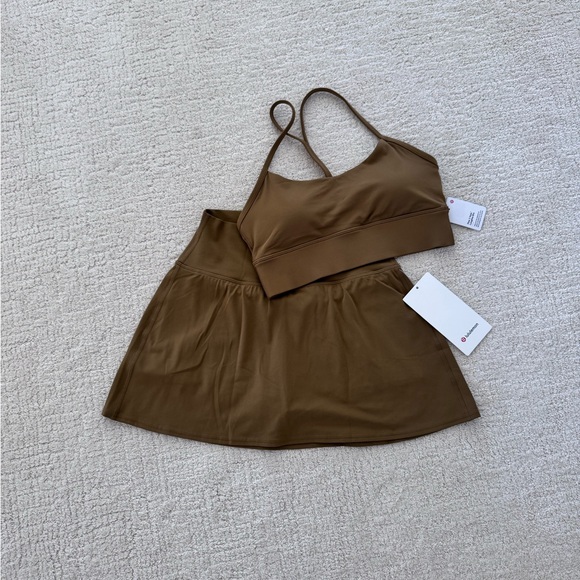 lululemon athletica Dresses & Skirts - Lululemon Flow Y bra and Align High-Rise Skirt in color Allspice size8 set